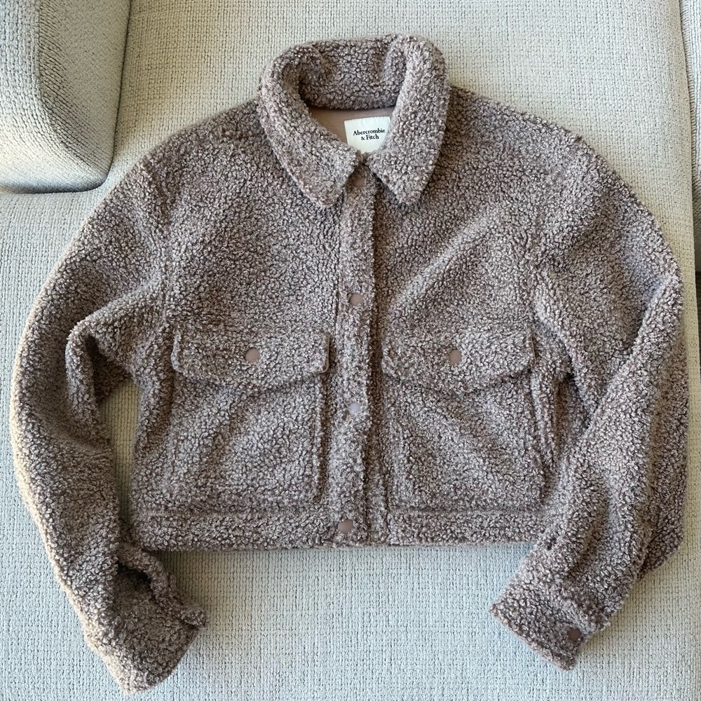 Abercrombie & Fitch Taupe Teddy Jacket